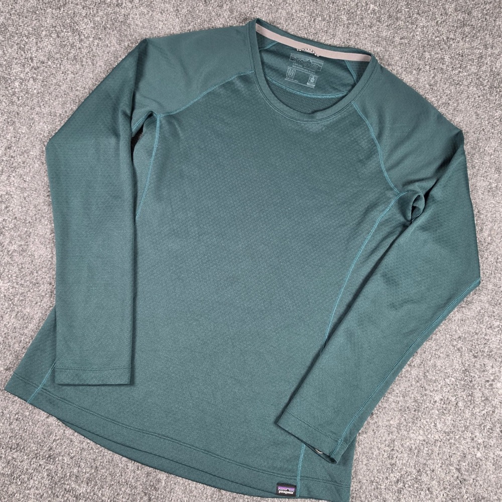 Patagonia Capilene Midweight Top Womens M Teal Green Baselayer Long Sleeve Crew